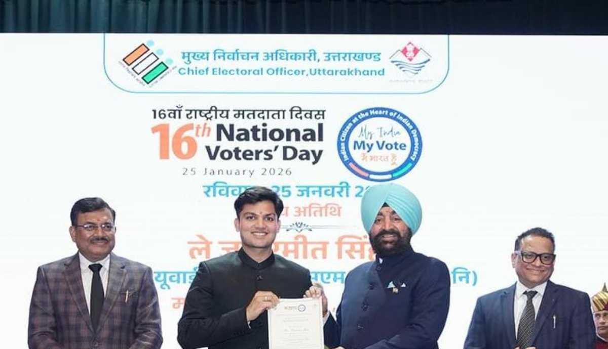 राष्ट्रीय मतदाता दिवस पर रुद्रप्रयाग को ‘स्टेट बेस्ट इलेक्ट्रोरल प्रैक्टिसेज अवॉर्ड–2026’ से नवाजा गया